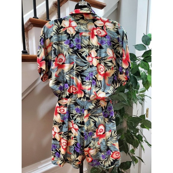 Vintage Ellen Ashley Tropical Floral Rayon Short Sleeve Retro Romper Size 4 - Picture 8 of 11